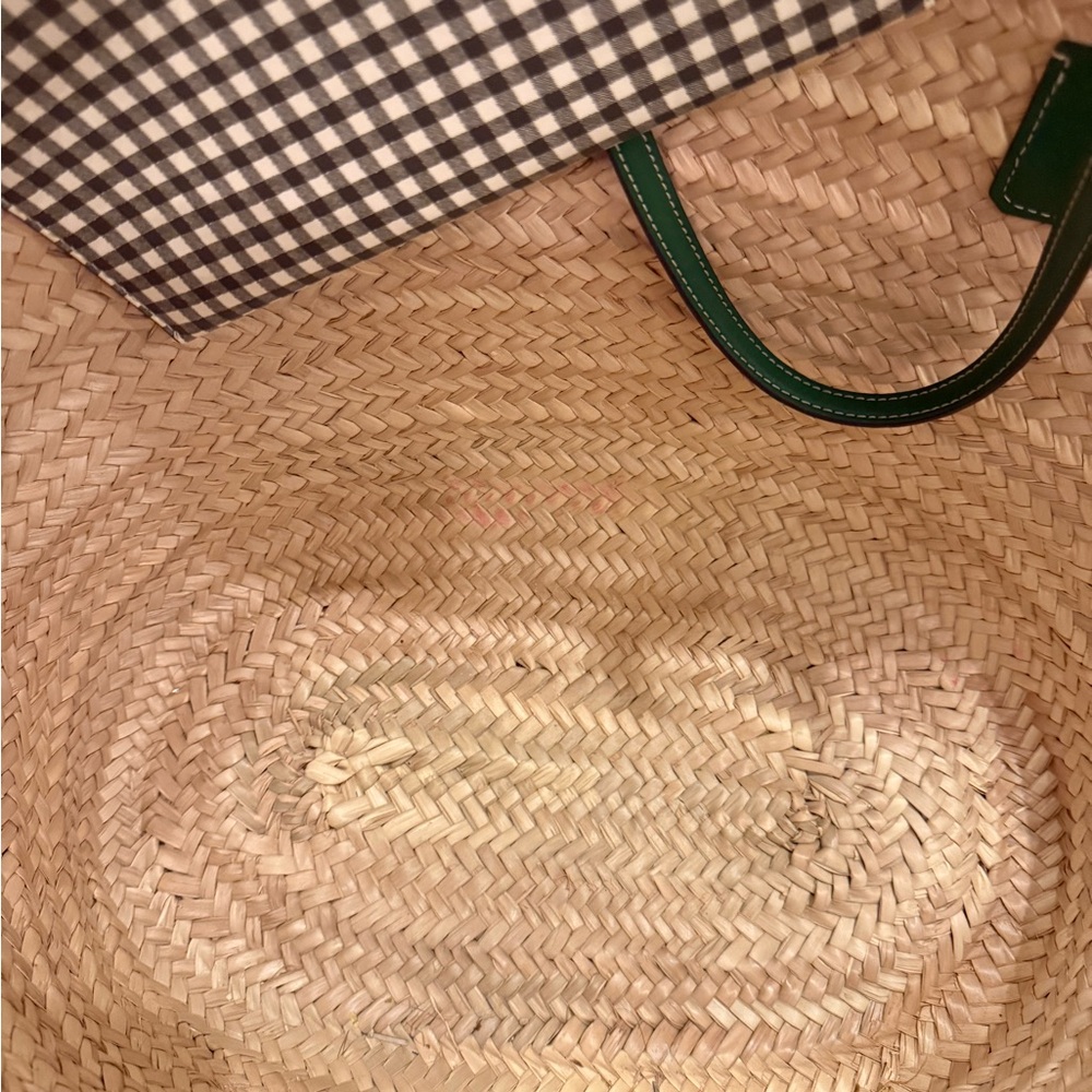 Tory Burch x Doum Straw Tote with Green Logo and Multicolor Floral Embroidery - Picture 6 of 9